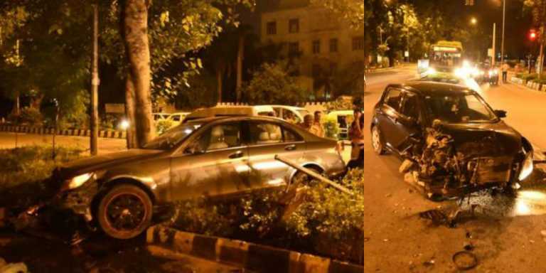 19-YEAR-OLD DRUNK LAD CRASHES MERCEDES BENZ INTO THE MARUTI SWIFT WHILE TRYING TO ESCAPE THE COPS