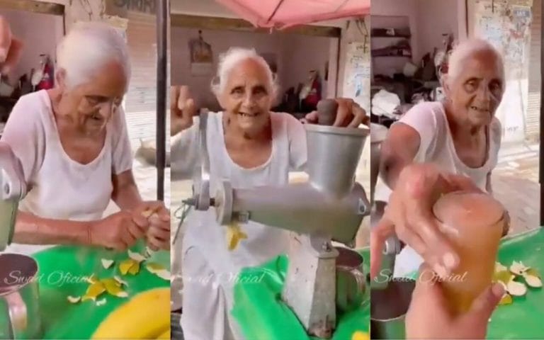 80-Year-Old Selling Juice