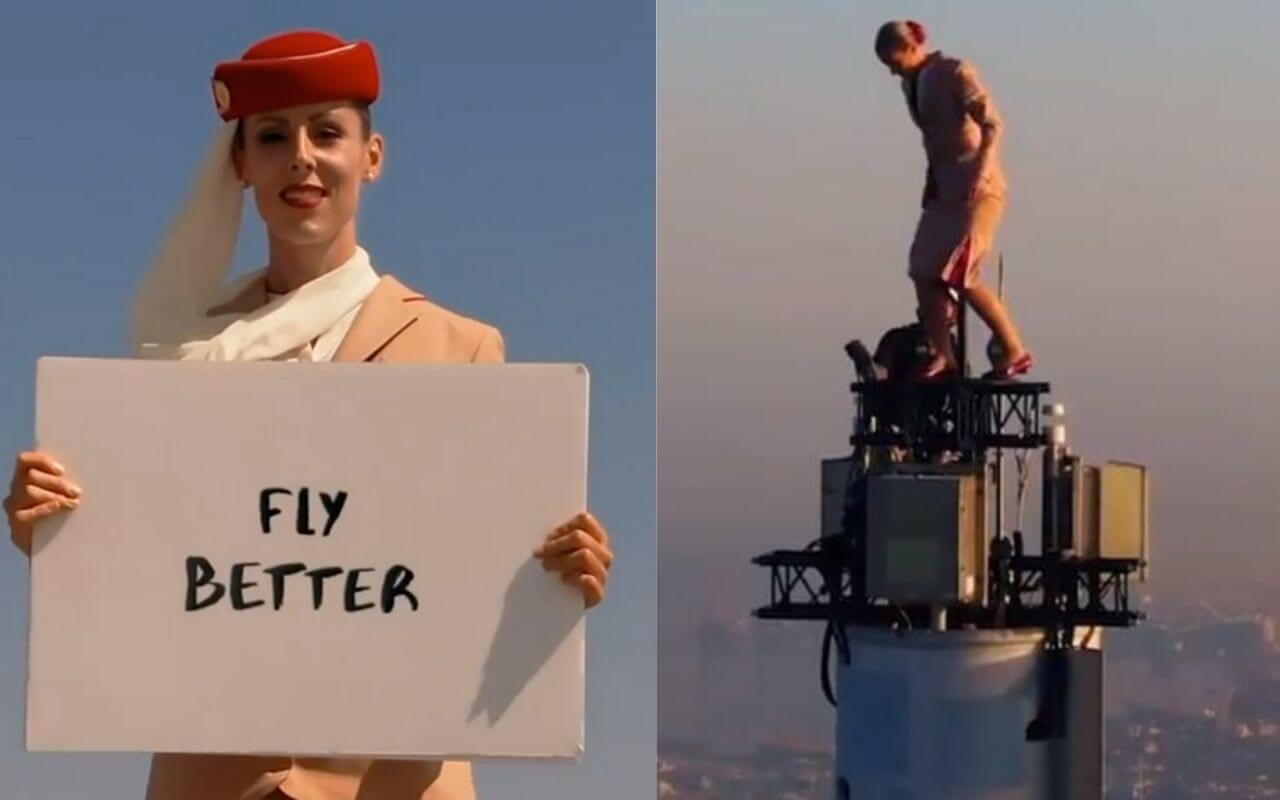 Emirates Airline Delivers The Message From Top Of Burj Khalifa